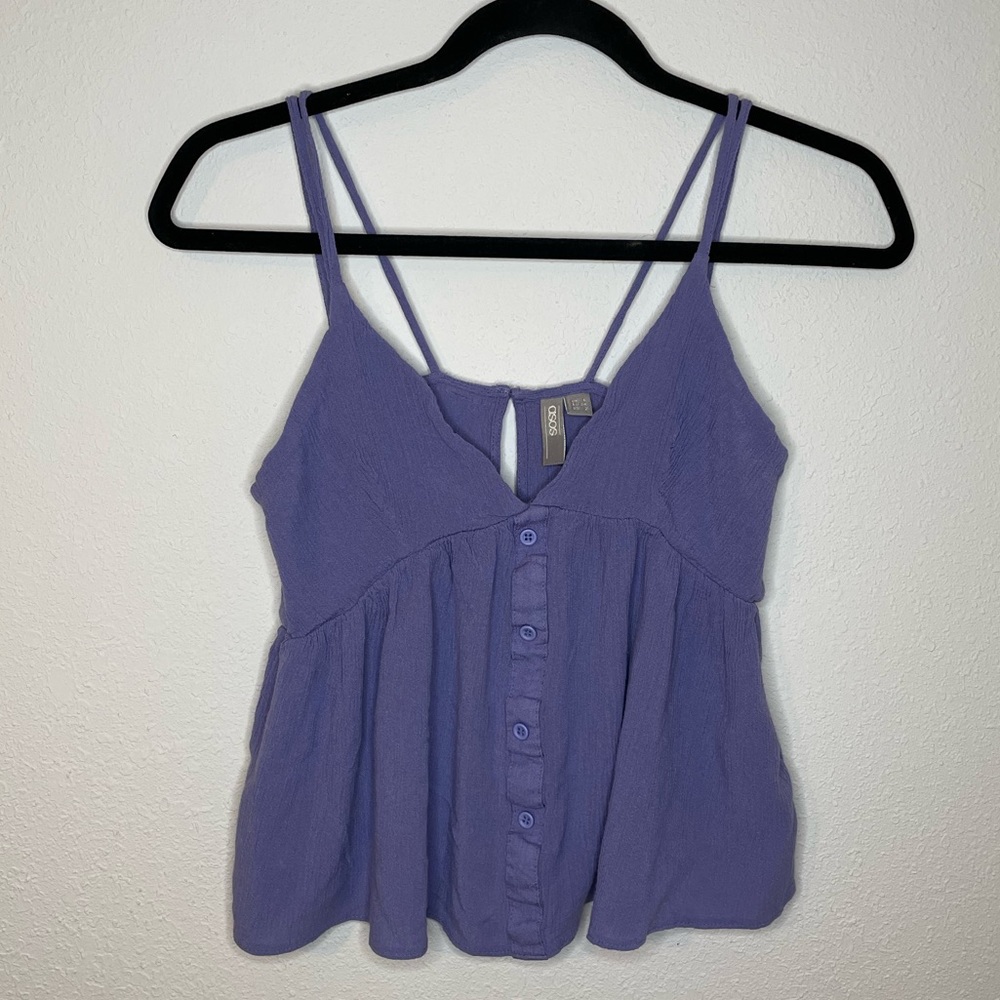 ASOS Strappy Peplum Tank in Lavender size US 2 or UK 6